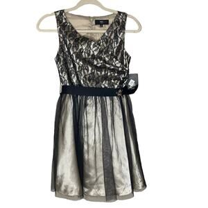 ABS Kids by Allen Schwartz Little Girls Black Tulle Formal Sequin Dress Size 14